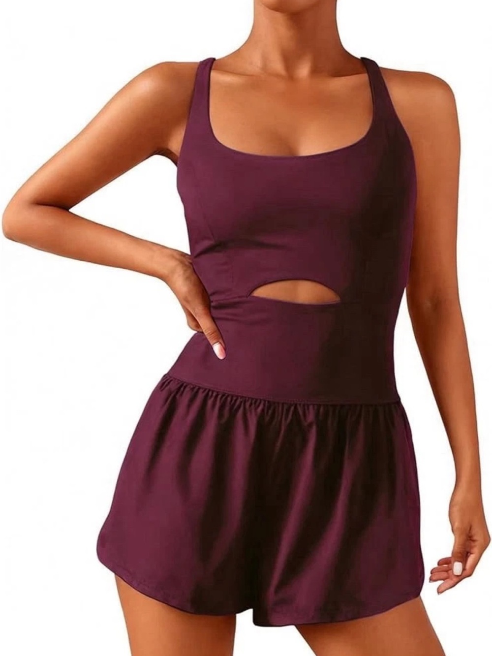 Wenlia Women Workout Romper One piece Padded Bra Tennis lined size Small